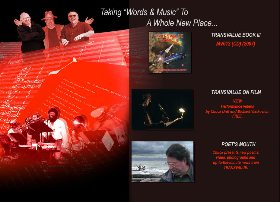 TRANSVALUE Taking "Words and Music" To A Whole New Place... Transvalue - Book III The new CD - available now